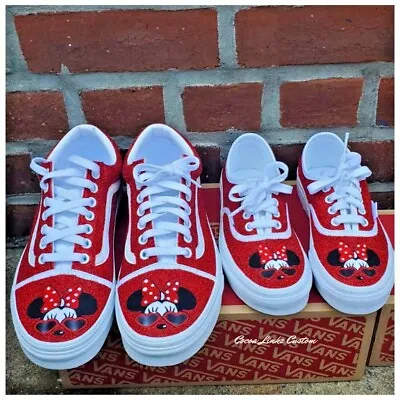 Minnie Mouse Custom Glitter Vans All Sizes Available Gift For Daughter Gift • $170