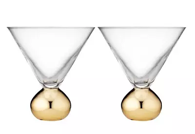 NEW Tempa Astrid Gold Martini Glass Set 2pce 300ml RRP$44.95 • $39.99