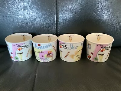 4 Dora Papis Ice Cream Cups In Ex Condition Vintage Style • £9