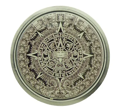 Aztec Calendar Pewter Belt Buckle Mayan Indian Men Women Vintage Collcetible • $11.16