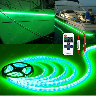 Green LED Boat Light Deck Waterproof Bow Trailer Pontoon Lights Strip Marine 5M • $11.22