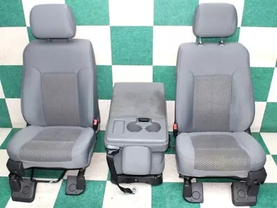 *NOTE* 13' F250 Gray Cloth Power Manual Front Buckets Console Jumpseat Seats Set • $1139.99