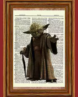 Yoda Star Wars Dictionary Art Print Book Page Picture Poster Collectible Vintage • $5.99