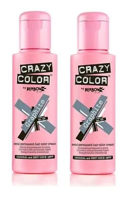 Crazy Color Semi Permanent Hair Dye 100ml - Graphite Pack Of 2 • £13.95