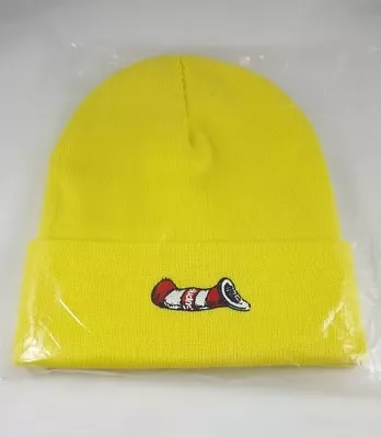 Supreme Cat In The Hat Dr. Seuss Beanie FW18 Bright Yellow NWT • $110