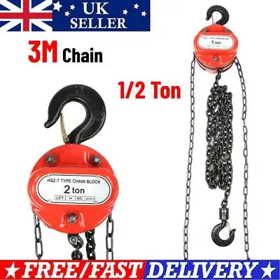 1/2 Ton Lever Hoist Block Ratchet Chain Lever Lift 3M Industail Stock Lifting • £32.59