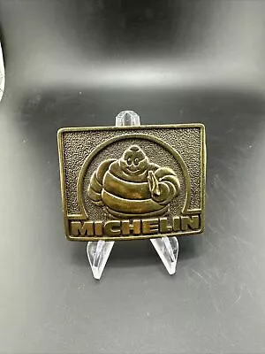 Michelin Man Tires Belt Buckle Advertising Brass Great American Vintage • $39.99