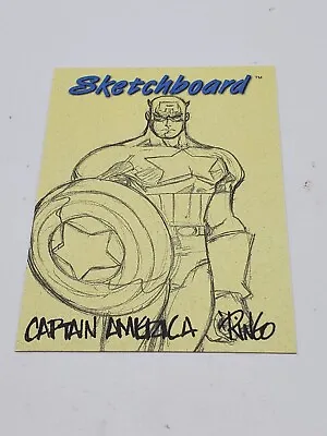 1998 SkyBox Marvel Creators Collection Captain America Yellow #4 Sketchboard • $8.99