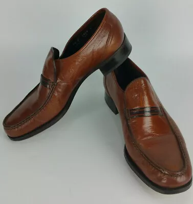 Florsheim Imperial Leather Shoes Mens 7.5 C Narrow Brown Dress Loafers 93170 • $24.99