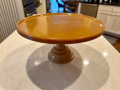 Martha Stewart By Mail  - Jadeite Caramel Glass -  12  Pedestal Cake Stand • $337