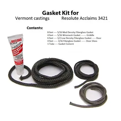 Vermont Castings Gasket Kit Resolute Acclaim Stove 3421 0003421 • $31.95