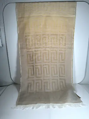 VERSACE Linen & Cotton Scarf Dove Grey Greek Key Auth Tortora Made In Italy • $49.99