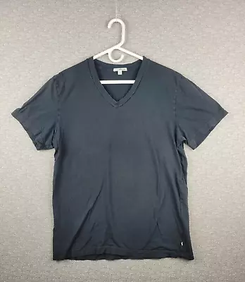 James Perse Standard T-Shirt Mens 3 / Large Black V-Neck Cotton *Holes • $18