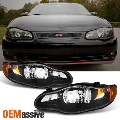 Fit 00-05 Monte Carlo Black Headlight Front Lamps Replacement Left + Right • $134.99