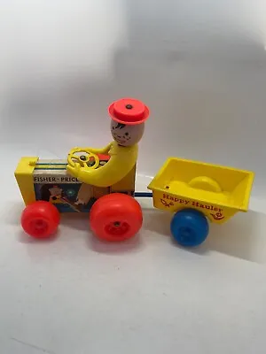 Vintage Fisher-Price Happy Hauler Tractor And Wagon Pull Toy #732 • $26
