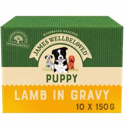 James Wellbeloved Puppy Wet Dog Food In Gravy - Lamb & Rice - 10x150g Pouches • £20.99