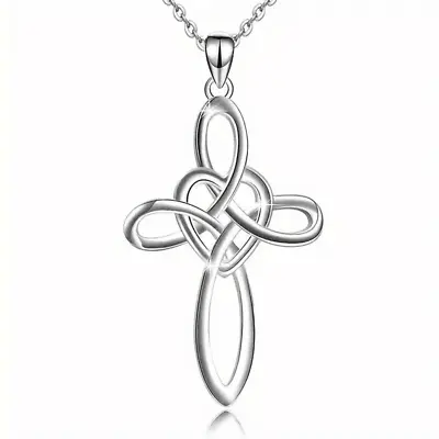 Celtic Knot Cross Necklace Infinite Love Heart Necklace Special Gift • $12.98