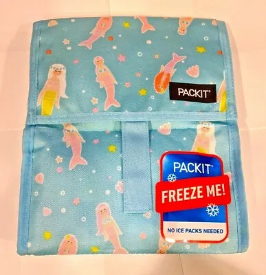 $24.99 • Buy New Packit Freezable Lunch Bag Blue Bag MERMAID Design No Ice Packs Needed Ever