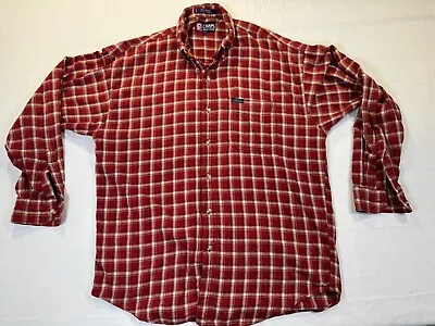 Chaps Ralph Lauren Brushed Cotton Shirt Check Flannel Button Down Size L • $14.90