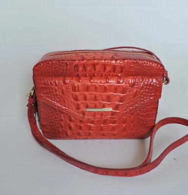 £308.17 • Buy Brahmin Shayna Shea Heat Red Melbourne Embossed Leather Cross Body NWT