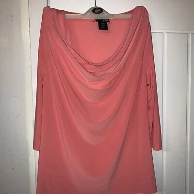 £3 • Buy Ladies Peach Coloured Dressy Three Quarter Sleeved Top From Attitudes. Size L