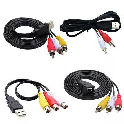 USB Male Female To RCA AV Audio Video Cable Adapter Cord For 1080P TV DVD HDTV • $8.29