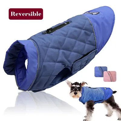 Winter Dog Coats Waterproof Pet Jacket Doggy Clothes Yorkie Jack Russell Beagle • £18.59