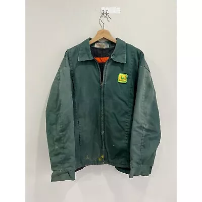 Vintage John Deere Forest Green Sun Faded Workwear Jacket • $64