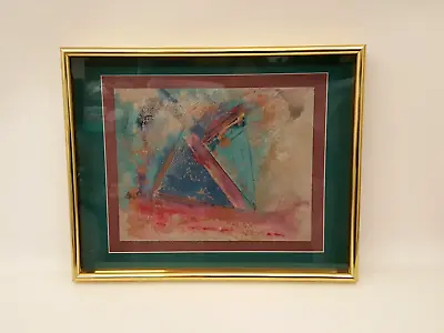 Vintage Vanguard Studios Abstract Painting Signed 628348 Geometric Framed • $99.95