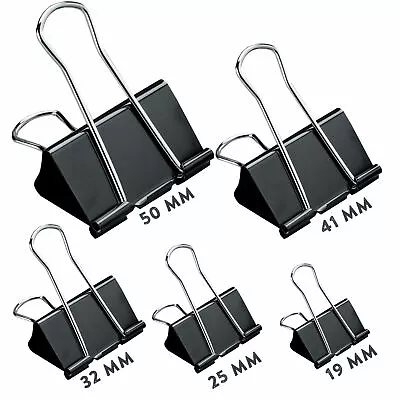 £3.45 • Buy Bulldog Foldback Letter Clips Metal Paper Binder Grip Receipt Filing Binding