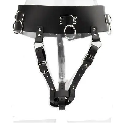PU Leather Chastity G-String Belt Panties Harness Aldult Bondage Underwear BDSM • £11.99
