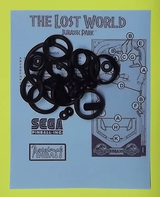1997 Sega The Lost World Jurassic Park Pinball Machine Rubber Ring Kit • $34.89