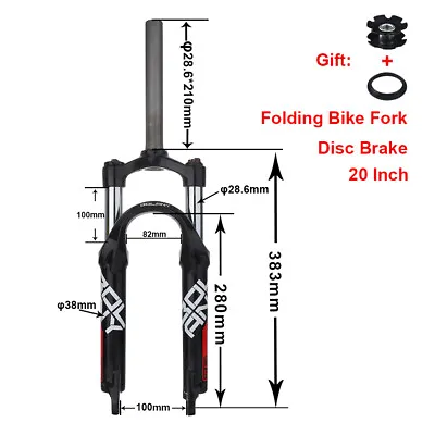 Folding Bike 20  Suspension Fork Disc Brake BMX Kids Forks Quick Release 9*100mm • $123