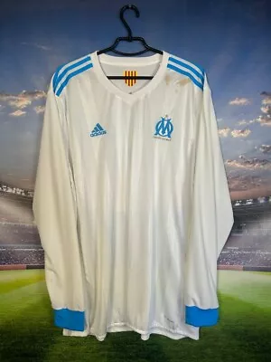 Olympique Marseille Home Football Shirt 2017 2018 Long Sleeve Jersey Adidas 2XL • $76.49