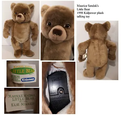 1999 Maurice Sendak Little Bear Talking Bear Plush Kid Power • $36.58