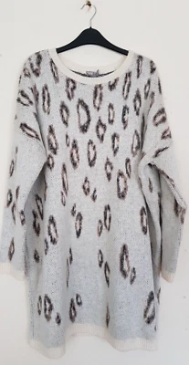 £12.99 • Buy New Asos Animal Print Oversized Jumper Dress Size 10 Women's Casual Beige