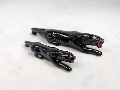 Vintage 50's Black Panther Pair  Made In Japan Hand Paint. Set Nice  • $18.23