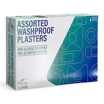 MediRange Assorted Washproof Or Hypo-Allergenic Sterile Plasters - Pack Of 100 • £5.99