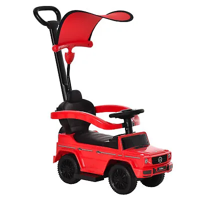 HOMCOM Kids Ride-on Push Car 3 In 1 Benz G350 Baby Floor Slider Walker Red • £56.99