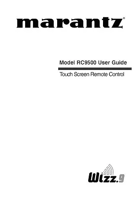 Marantz RC9500 Remote Control Owners Manual • $21.99