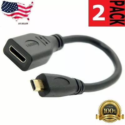 2 Packs Of Micro HDMI Type D Male To HDMI Type A Female Cable Adapter Converter • $6.99