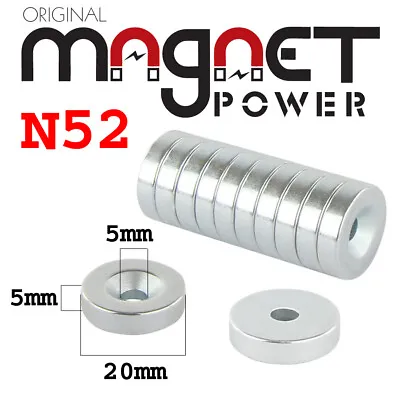 10x N52 Strong Round Disc Magnets Ring Hole Rare Earth Neodymium Magnet 20 X 5mm • $24.95