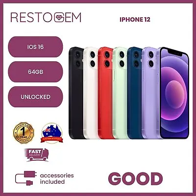 $689 • Buy Apple IPhone 12 64GB Unlocked Mobile Good Condition AU Stock