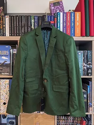 Holland Esquire Dark Green Cotton Jacket With Red Stitching 46 - BNWT • £150