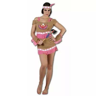 Women Dancing Squaw Costume Ladies Indian Native Wild West Pocahontas Fancy Dres • £16.99