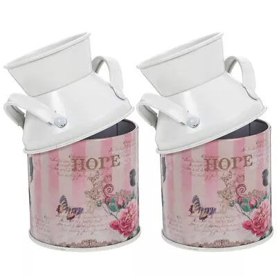 Flower Vase Rustic Milk Can Galvanized Bucket (2pcs)-ET • £10.29