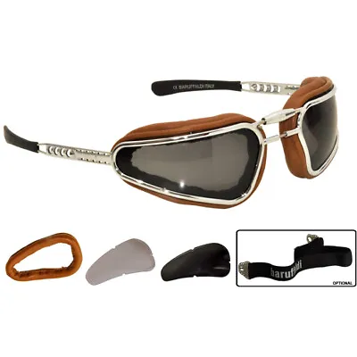 $160.64 • Buy Baruffaldi Easy Rider Goggles In Brown Smoke & Clear Lenses (175014) 