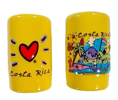 $10.97 • Buy Costa Rica Pura Vida Heart Volcano Tico Vacation Yellow Salt And Pepper Shakers