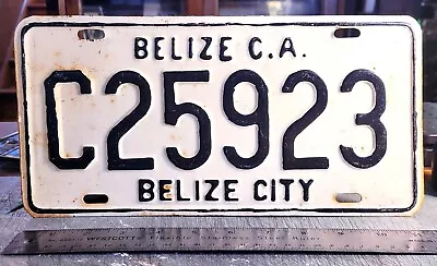 🌎 - BELIZE - 1984 Series Heavy Embossed Belize City License Plate Passenger  • $53