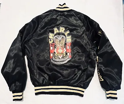 RARE Vtg US Army Charlie Co Cobras Engineer Victory Through Skill Satin Jacket M • $79